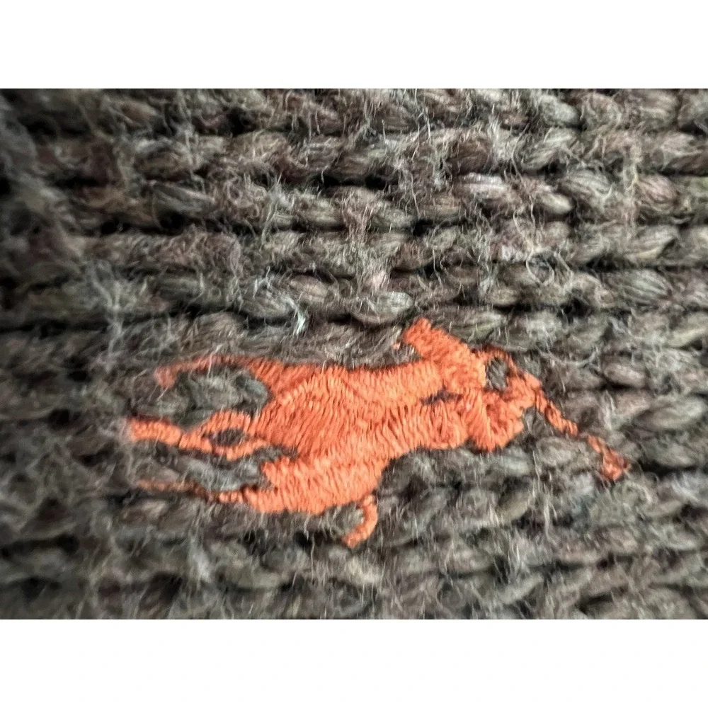 Polo Ralph Lauren Sweater Men's XXL Brown Knit Cotton Linen Blend Long Sleeve